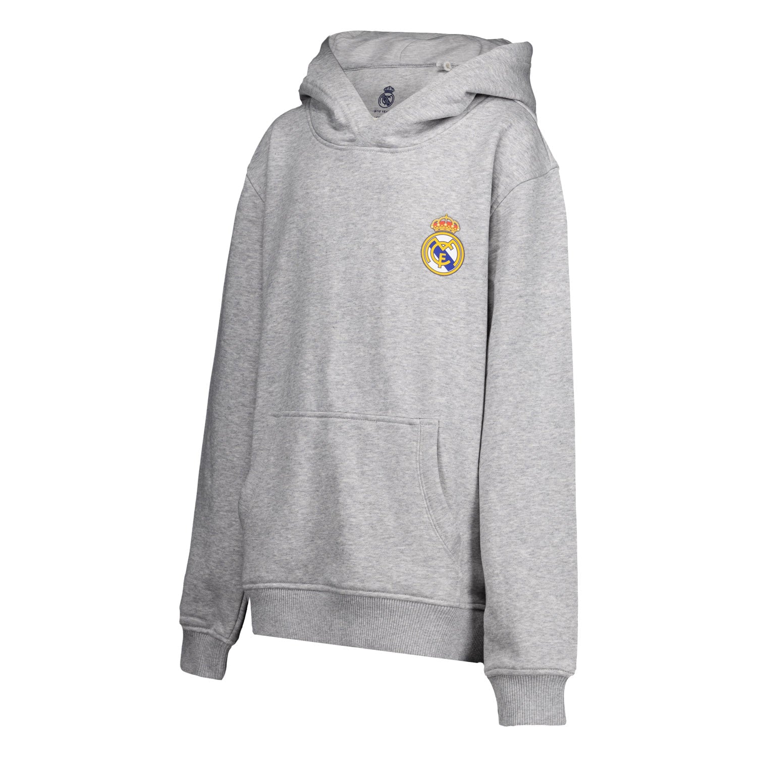 Sudadera Capucha Niños ECO Essentials Real Madrid Escudo Color Gris