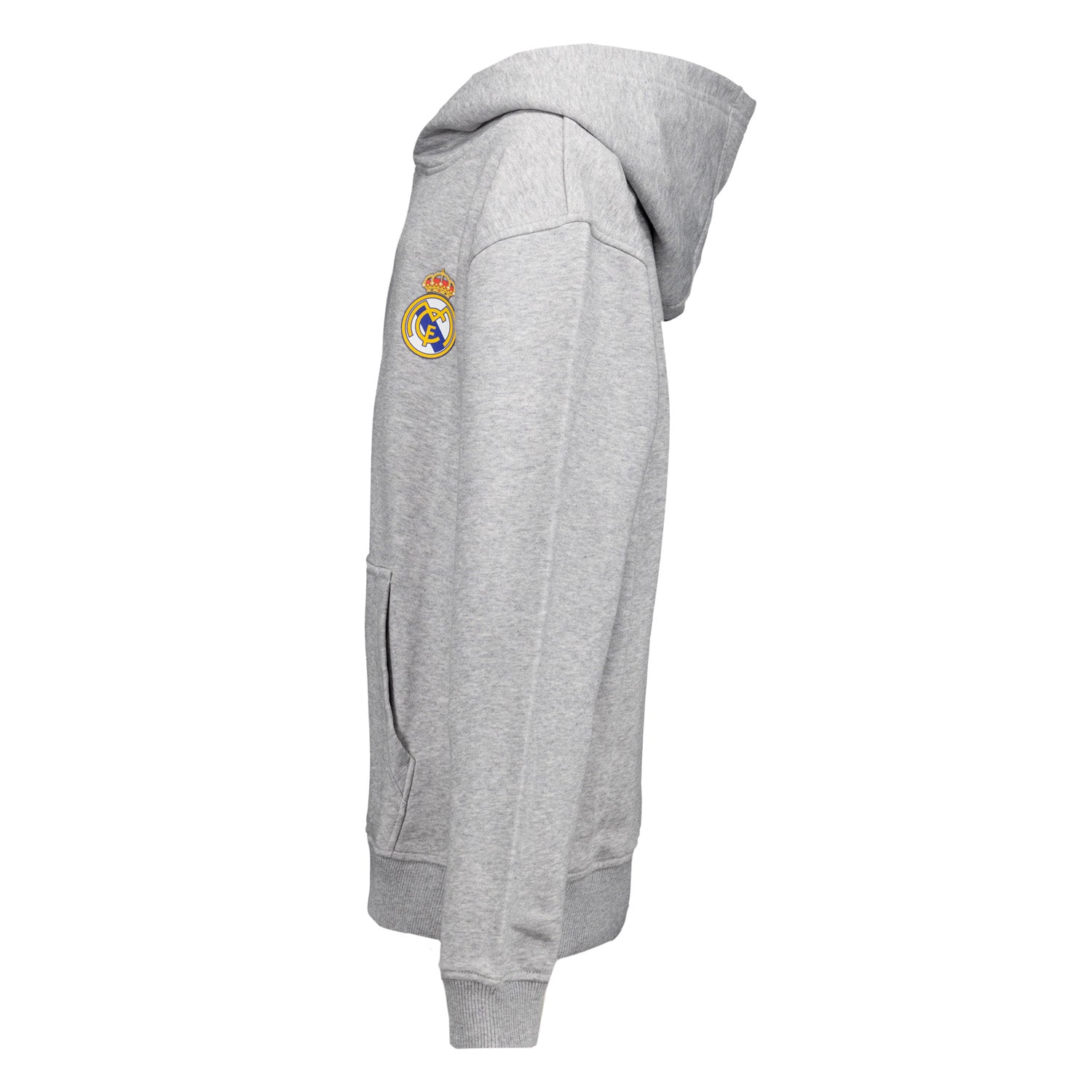 Sudadera Capucha Niños ECO Essentials Real Madrid Escudo Color Gris