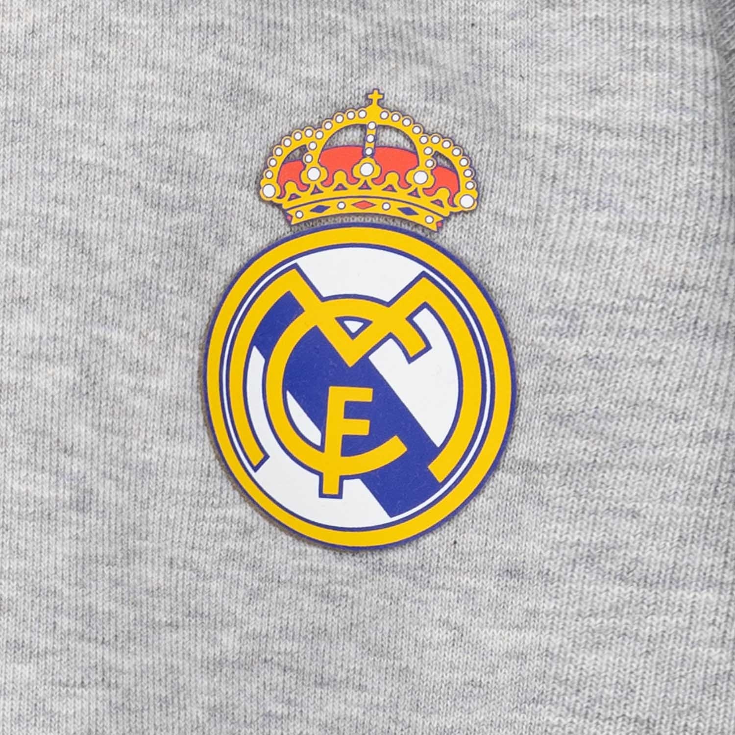 Sudadera Capucha Niños ECO Essentials Real Madrid Escudo Color Gris