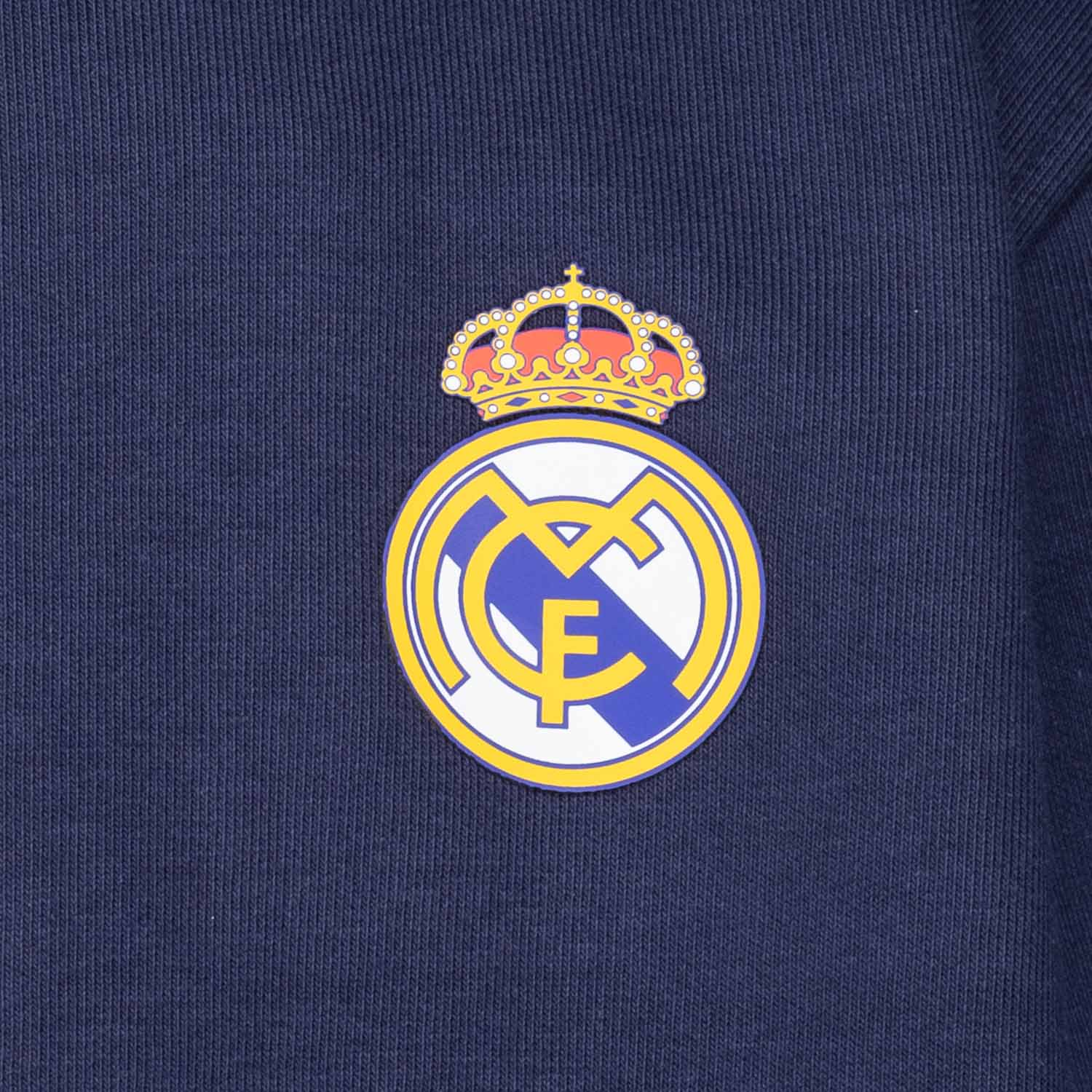 Sudadera Capucha Cremallera Niños ECO Essentials Real Madrid Escudo Azul