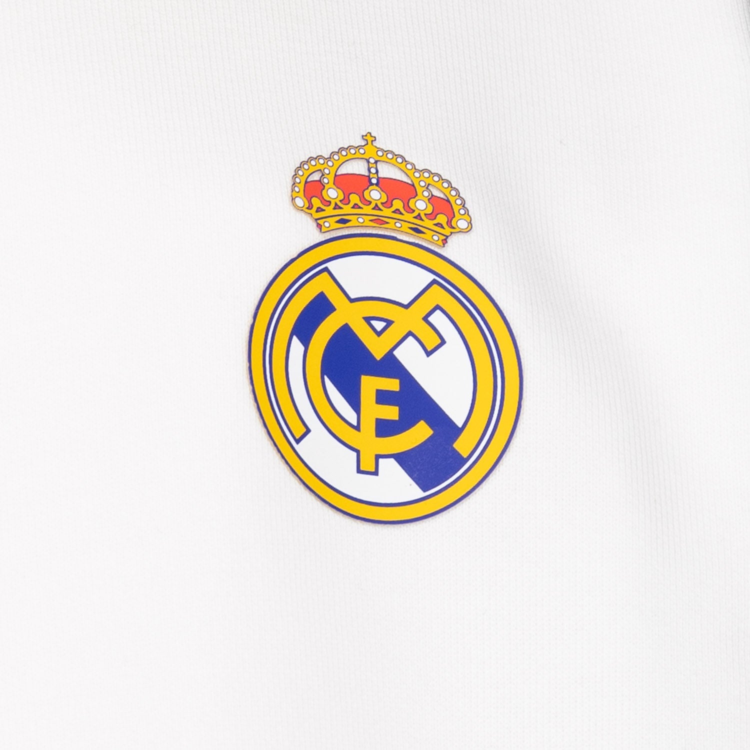 Sudadera Capucha Cremallera Niños ECO Essentials Real Madrid Escudo Blanca