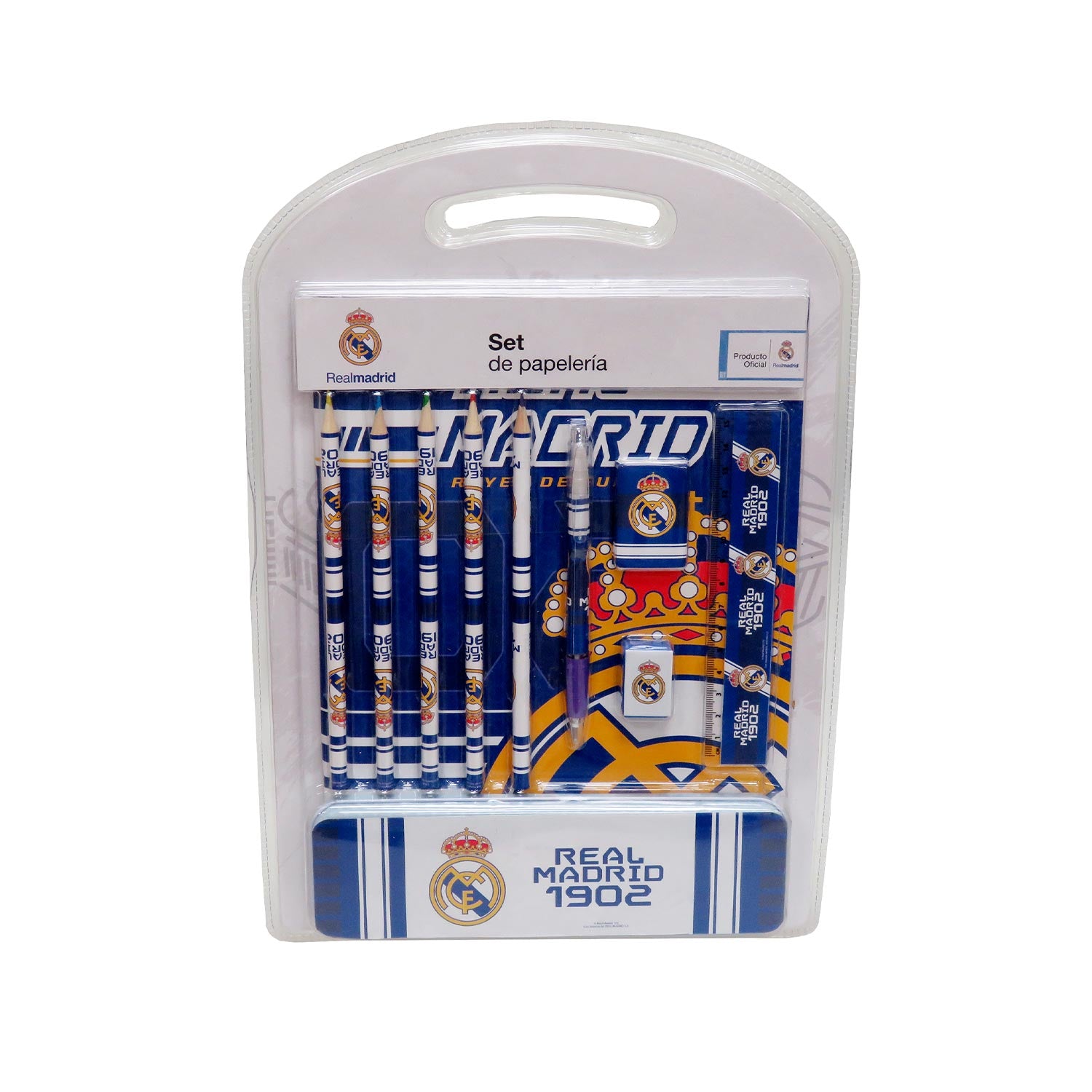 Set Papelería Estuche Metálico Real Madrid