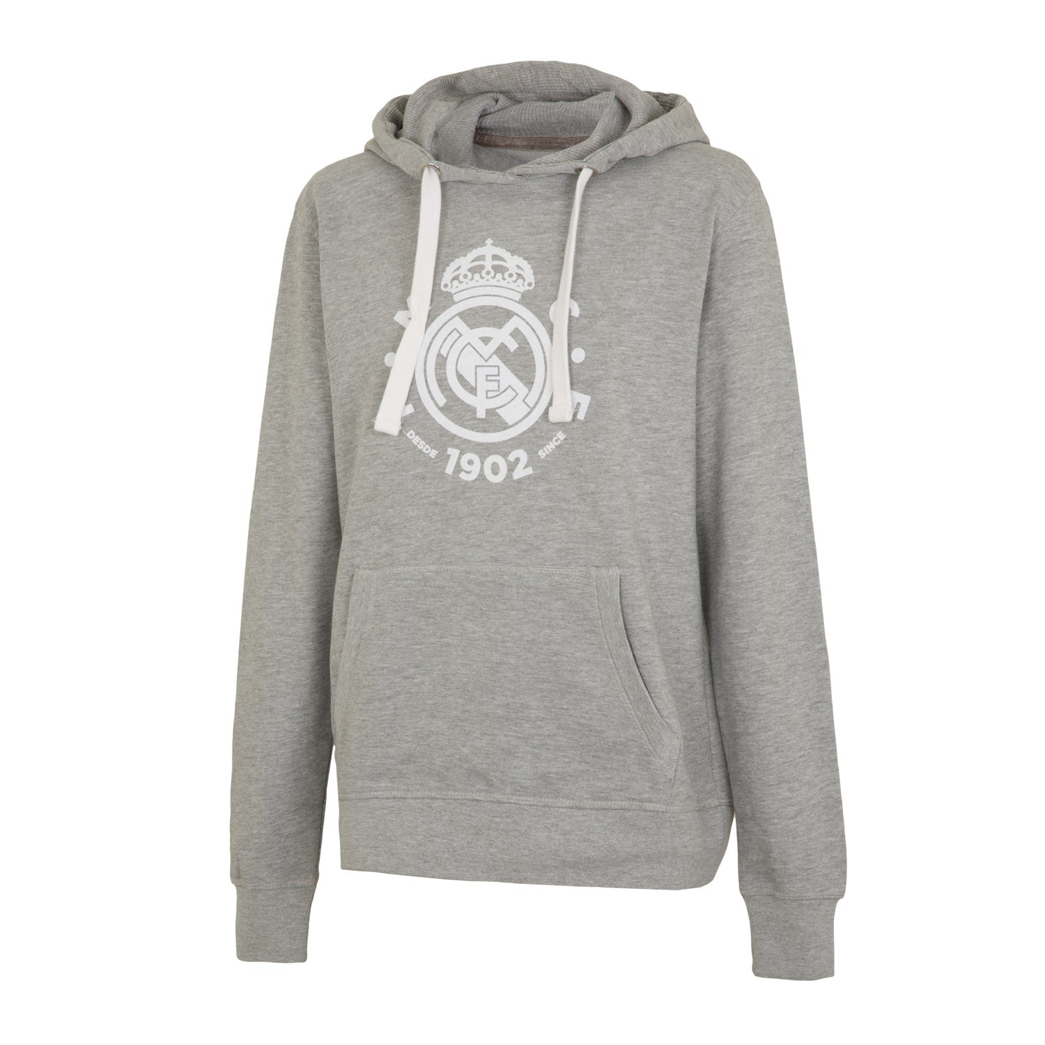 Real Madrid Womens Crest Hoody Grey/White
