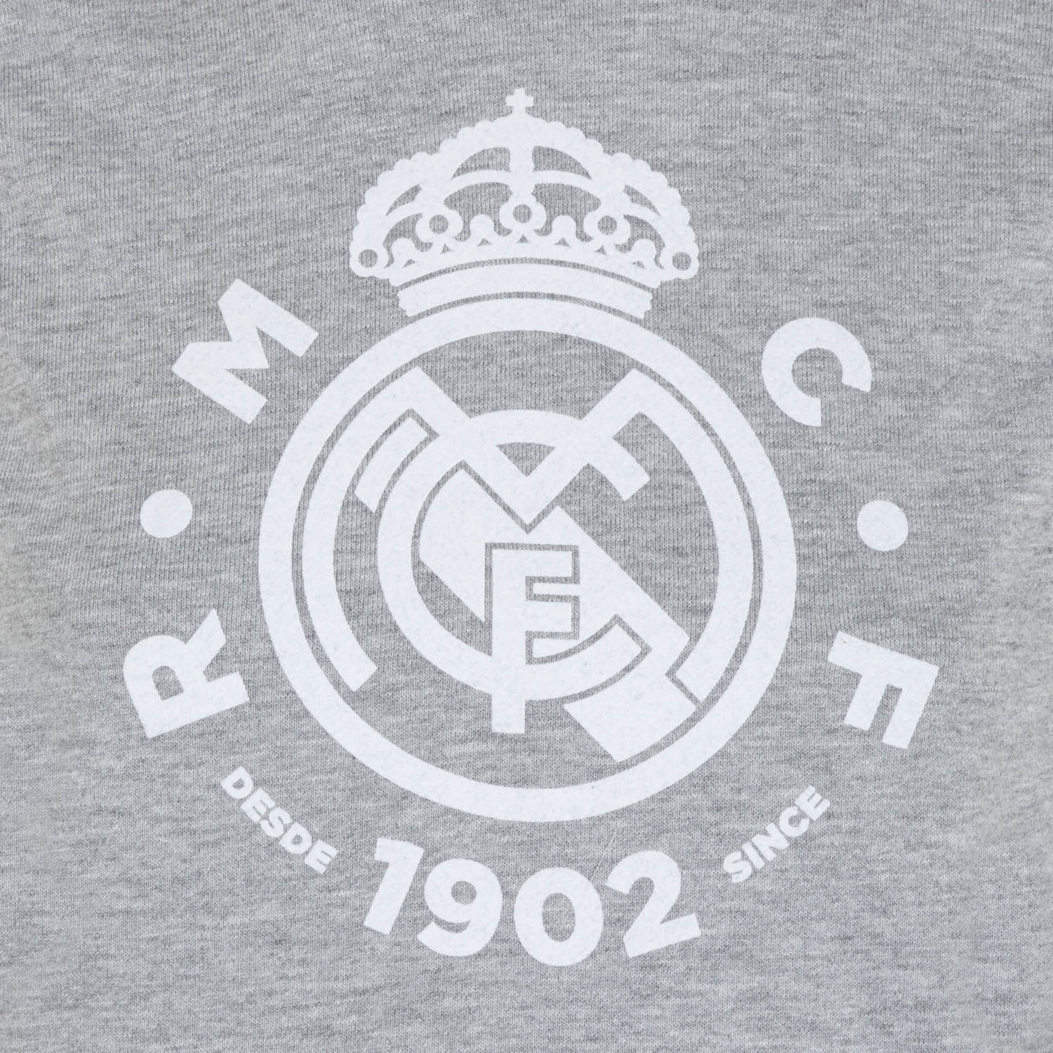 Real Madrid Womens Crest Hoody Grey/White