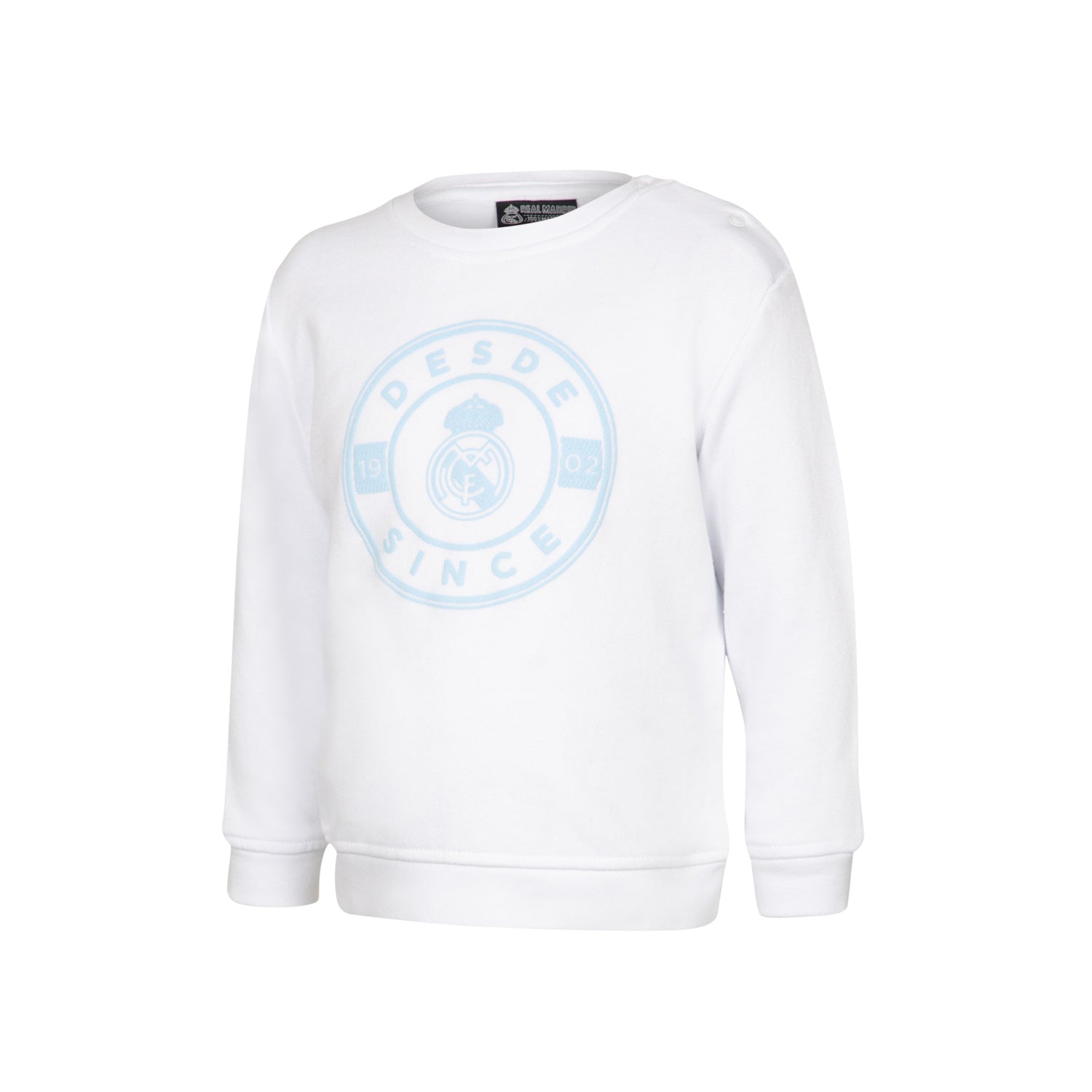 Sudadera Escudo Blanca/Azul Infantil Real Madrid