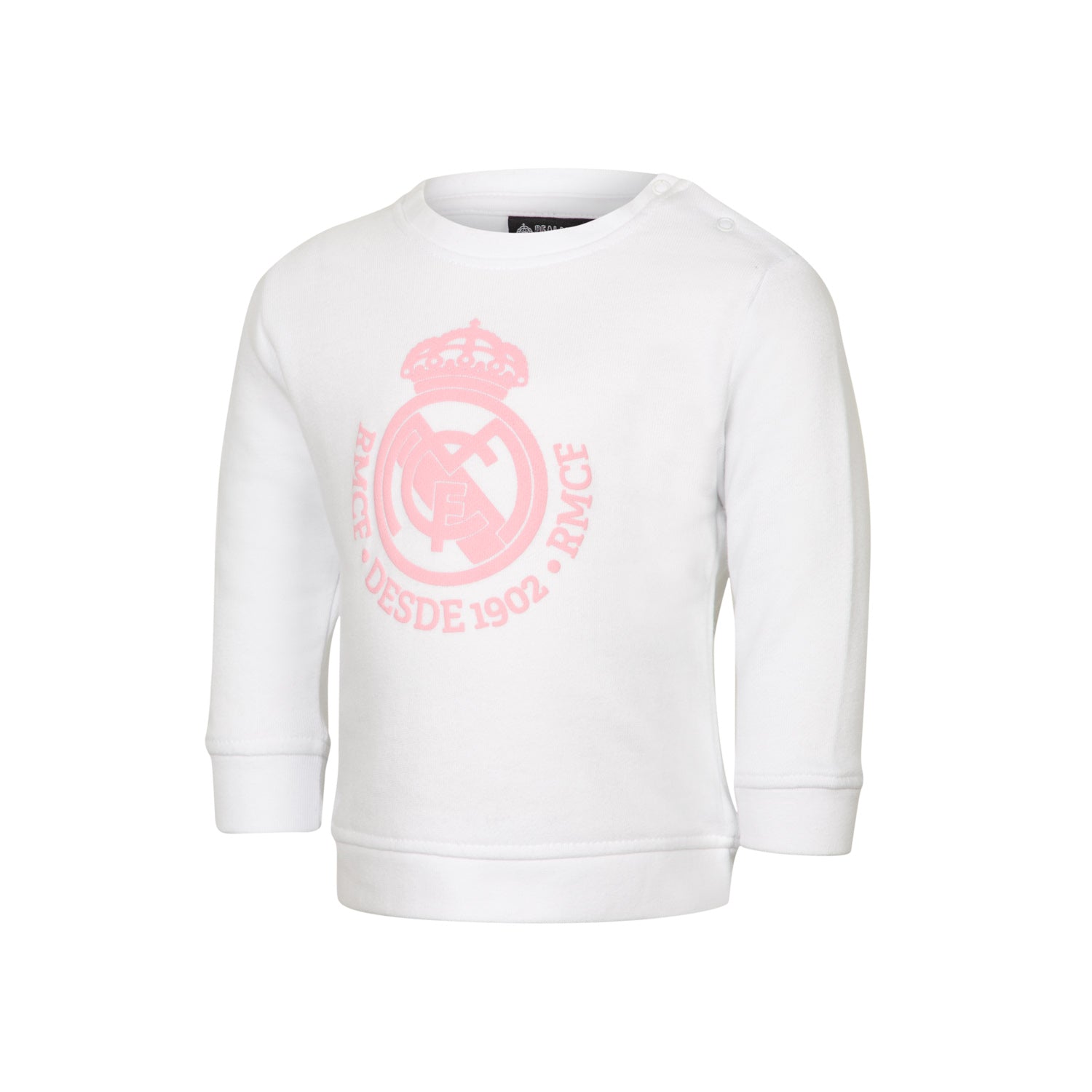 Sudadera Escudo Blanca/Rosa Infantil Real Madrid
