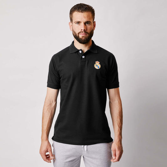 Polo Negro Hombre Escudo Color Essentials